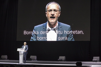Jean-Guy Talamoni lors d’une université d’été d’EH Bai. (Archive)