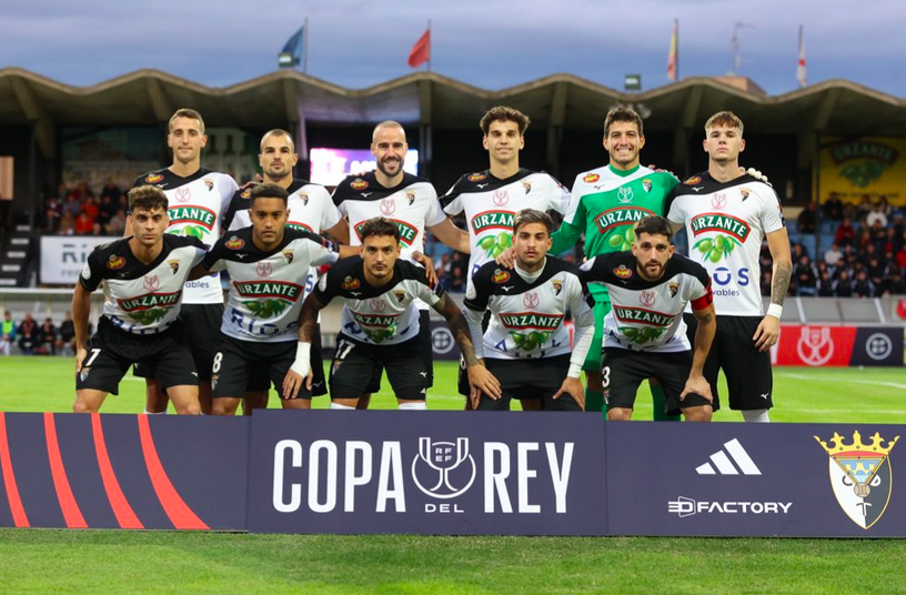 Once titular del Tudelano ante el Recreativo de Huelva. (@cdtudelano)