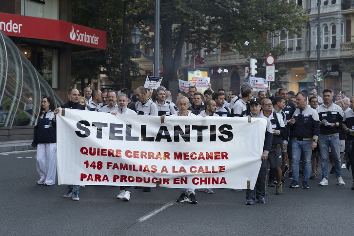 Mecaner es una de las empresas amenazas de cierre en la actualidad. En la imagen, movilización reciente en Bilbo.