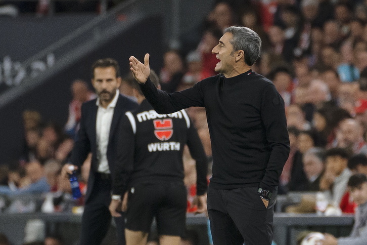 Ernesto Valverde, denboraldi honetan San Mamesen jokatutako partida batean.