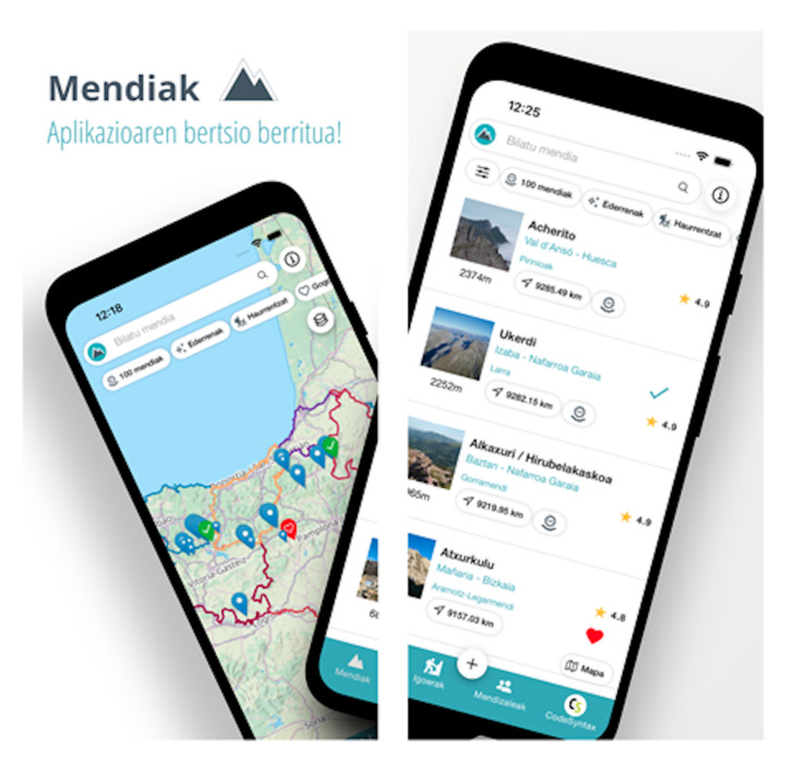 Mendien inguruko euskarazko aplikazioa berritu dute.