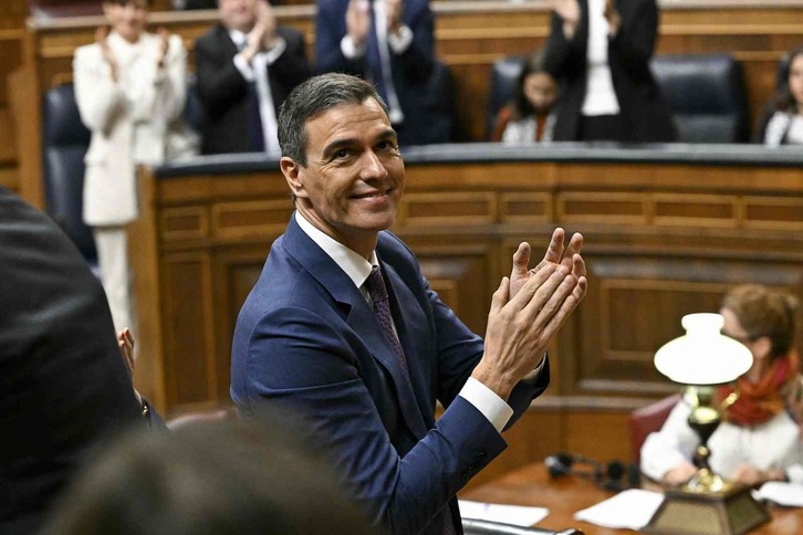 Sánchez tras ser reelegido por el Congreso.