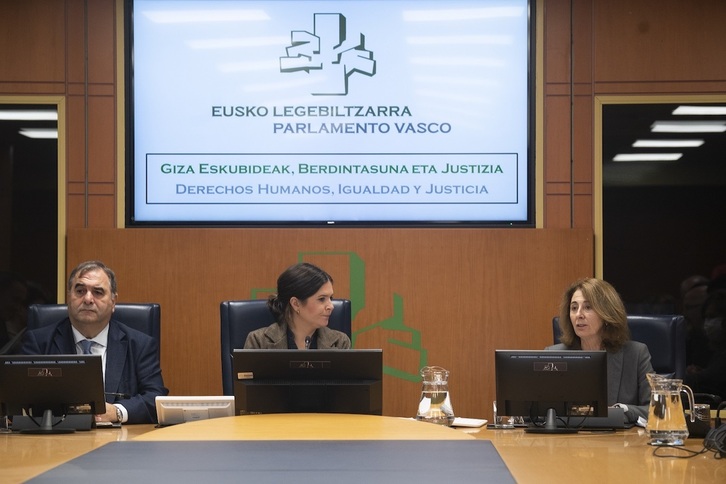 La fiscal superior Carmen Adán, en su comparecencia en comisión en la Cámara de Gasteiz.