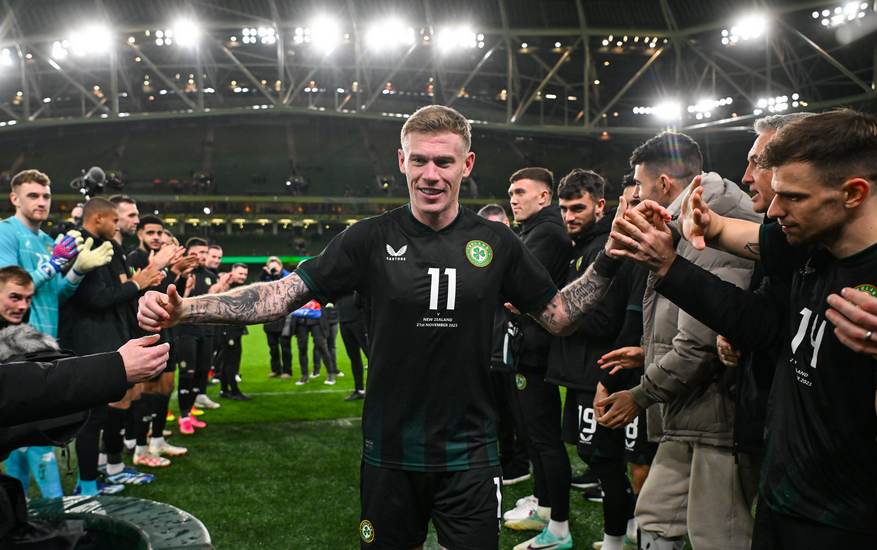 James McClean jug&oacute; su &uacute;ltimo partido con Irlanda. (@IrelandFootball)