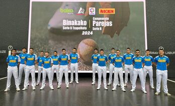 Binakako ‘Serie B’ txapelketan lehiatuko diren pilotariak.