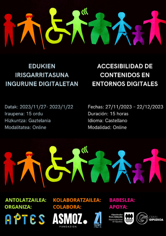 Ikastaroa iragartzen duen kartela, irudian.