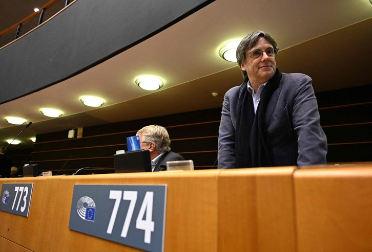 Carles Puigdemont, en un pleno anterior del Parlamento Europeo.