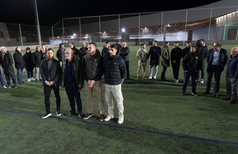 Munian y Prados, ambos con pasado en la Txantrea, han acudido al acto de esta tarde en Iruñea.