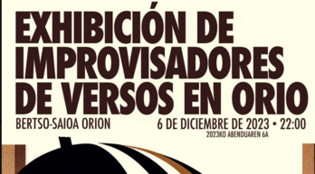 Cartel anunciador de la exhibición de improvisadores organizada en Orio. 