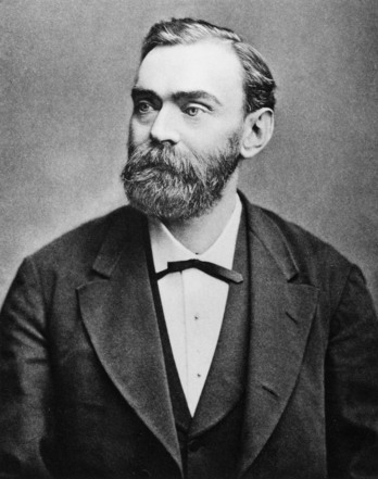 Alfred Bernhard Nobelen erretratua.