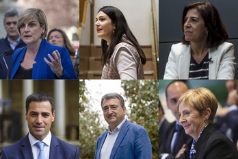 De izquierda a derecha y de arriba a abajo, Atutxa, Arrizabalaga, Bilbao, Pradales, Esteban y Tapia. 