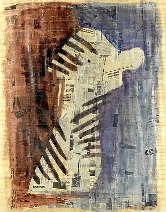 Una de las obras que forman parte de la exposición, “Agustín Ibarrola. A base de papel”, que se puede ver hasta el mes de enero en el Museo de Arte e Historia de Durango.