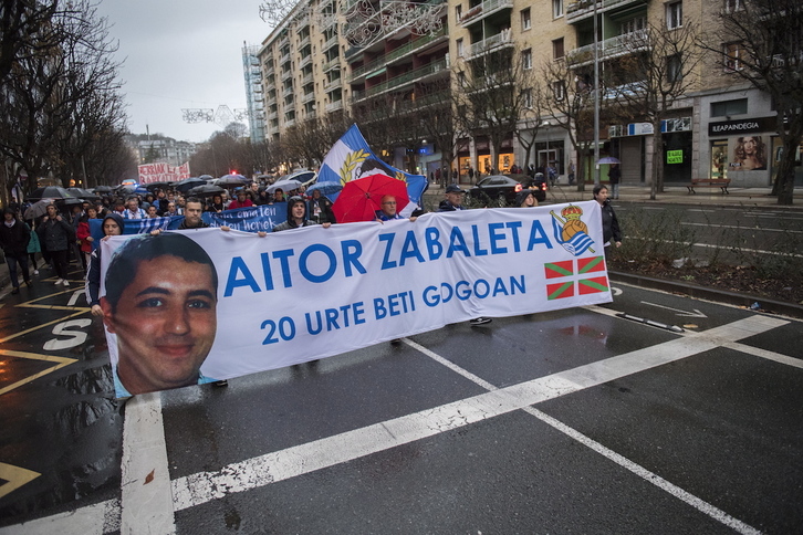 Aitor Zabaletaren aldeko mobilizazioa.