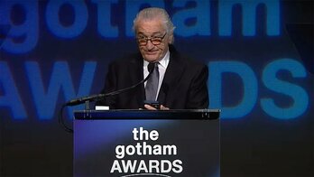 Robert De Niro durante su discurso censurado en los premios Gotham.
