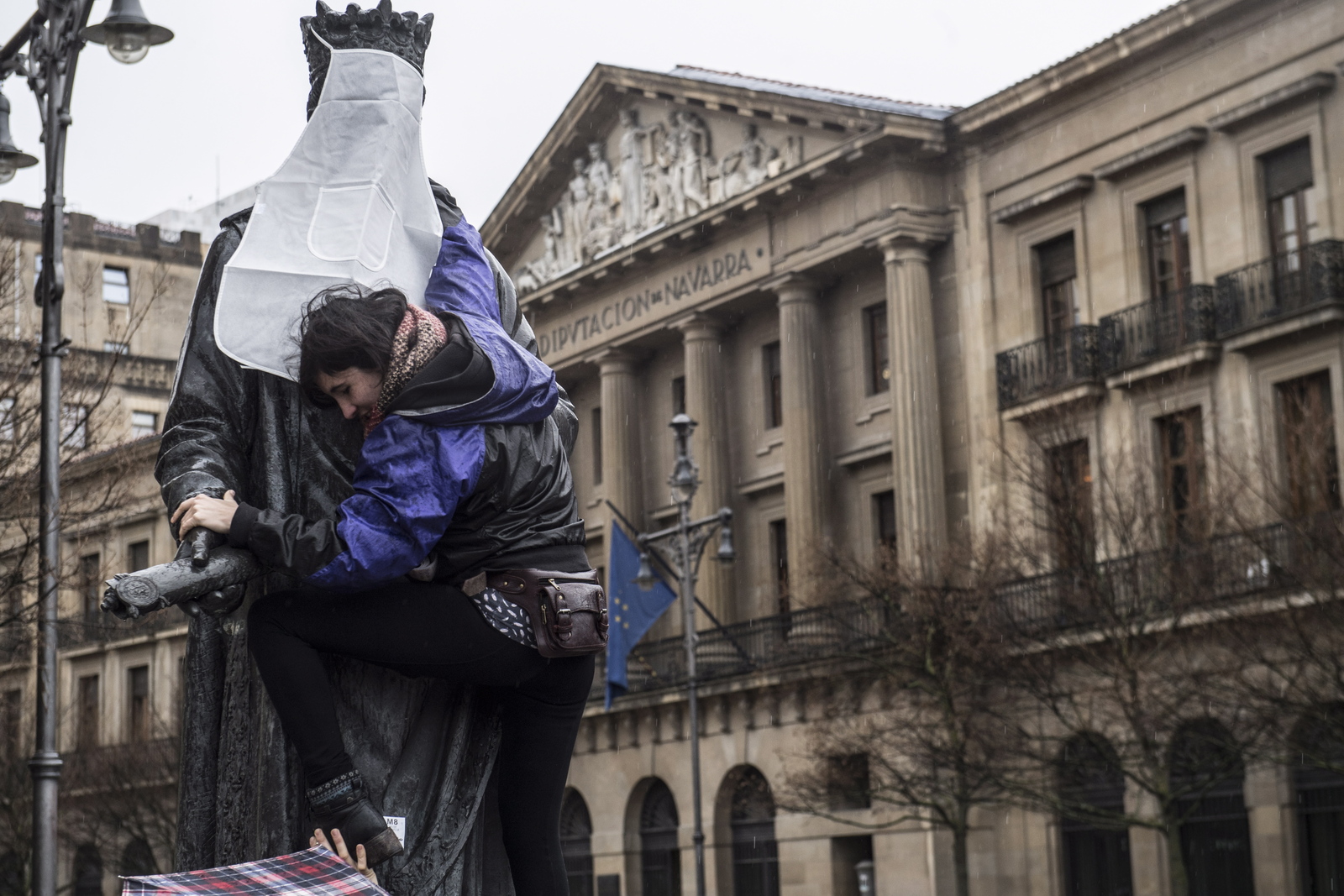 Nabarreria kalean piketeak, Iruñean, 2019ko greba feministan Nabarreria kalean piketeak, Iruñean, 2019ko greba feministan