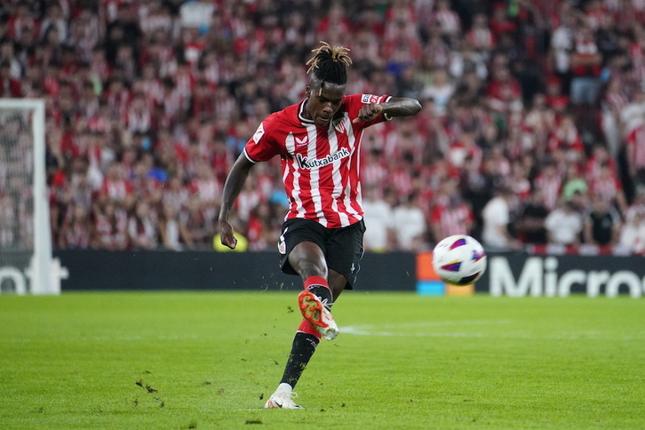 Nico Williams celebró con un gol ante el Rayo la renovación.