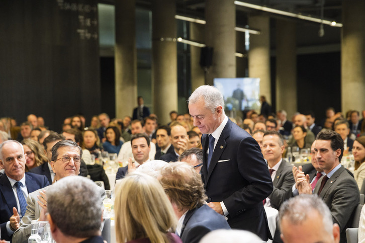 El lehendakari, Iñigo Urkullu, en el acto organizado ayer. 