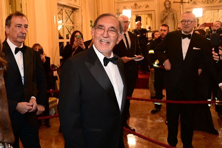 El ultraderechista Ignazio La Russa, presidente del Senado italiano, a su llegada a La Scala de Milán. 