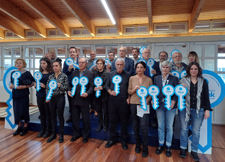 Juristas que han comparecido hoy en Bilbo.