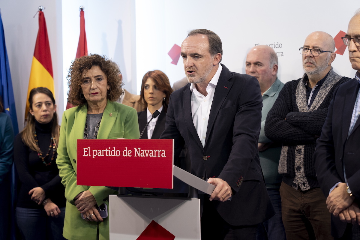 Comparecencia de Javier Esparza en la sede de UPN. (Iñigo URIZ | FOKU)