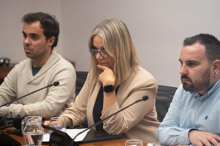 Raquel Martí, representante de la UNRWA, este miércoles en el Parlamento navarro.