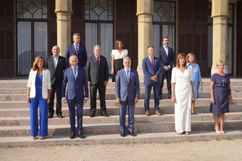 Urkullu y sus consejeros, en el Palacio Miramar en agosto de 2022.