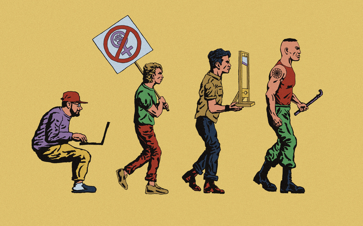 Ilustración sobre la evolución de la violencia ultra