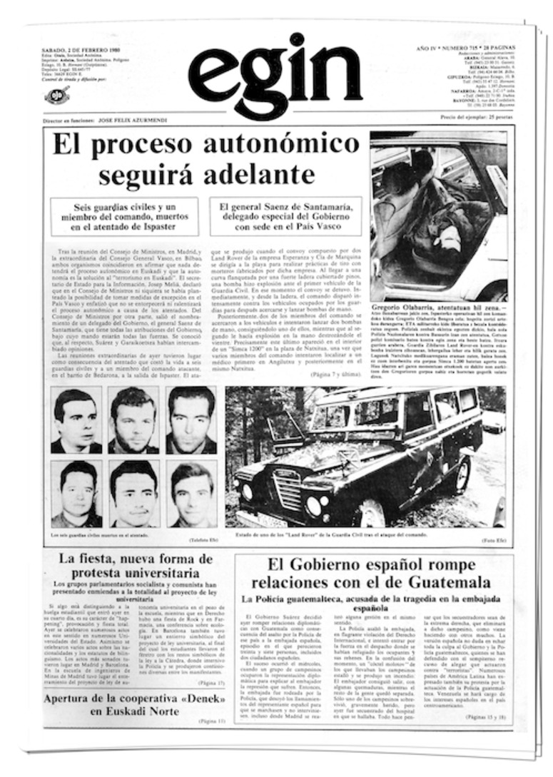 Otsailaren 2ko Eginen azalak horrela jorratu zuen berria.