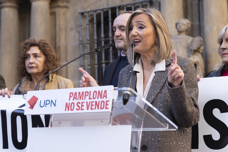 Cristina Ibarrola, en la concentración de UPN celebrada el pasado domingo.