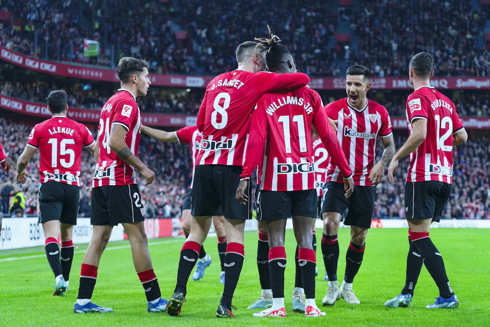 Nico Williamsek sekulako gola egin zuen Atleticoren aurka. (Aritz LOIOLA / FOKU)