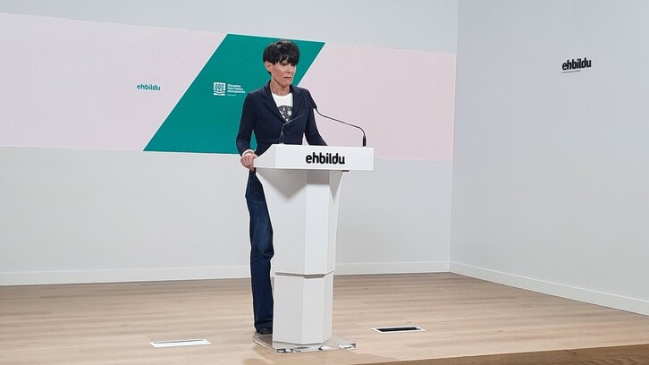 Maddalen Iriarte, en su comparecencia de esta tarde.