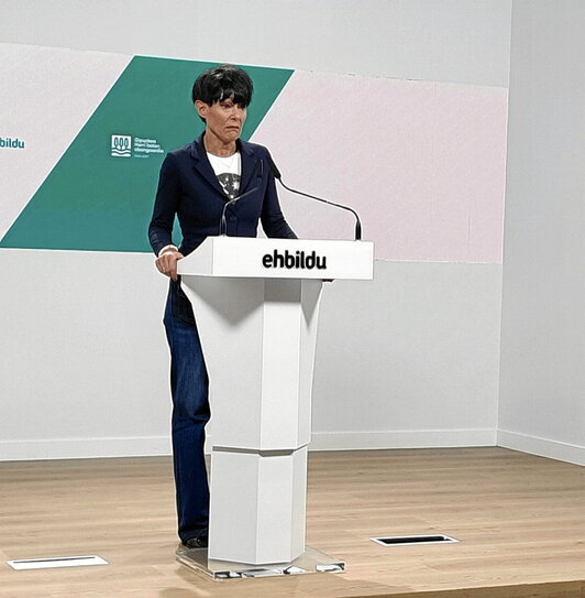 Maddalen Iriarte, durante su comparecencia de ayer por la tarde en Donostia.