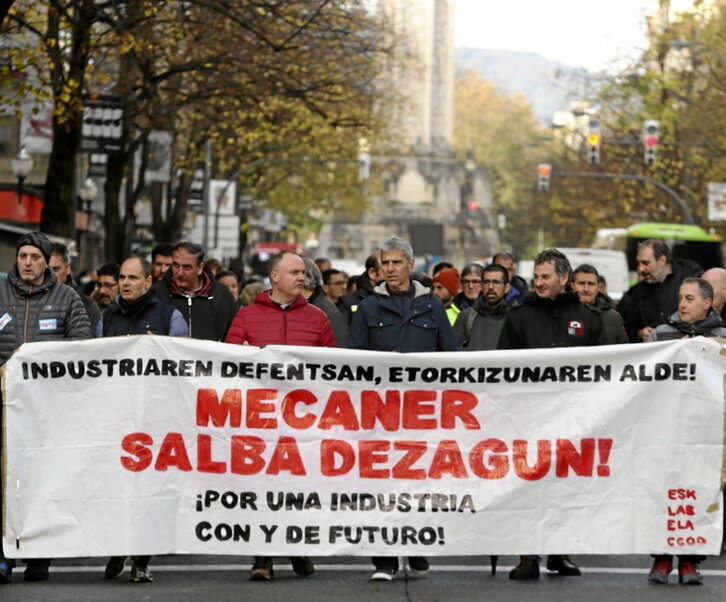 Mecanerko langileen mobilizazio bat.