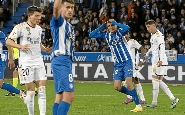 Nahuel Tenaglia lamenta una de las ocasiones desperdiciadas antes de encajar el 0-1.