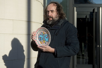 Mikel Urmeneta, en la Audiencia de Nafarroa, cuando tuvo lugar el litigio.