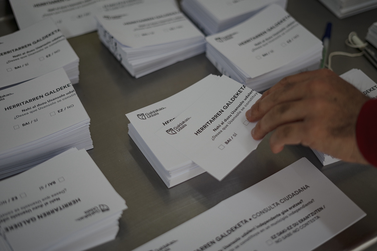 Consulta sobre la desanexión de Usansolo en marzo de 2022. (Aritz LOIOLA | FOKU)