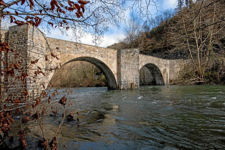 Visita de las obras de restauración del puente Bereau.