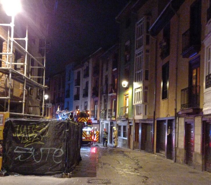 La intervención de los bomberos, de madrugada.