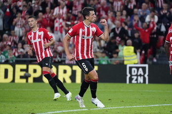 Mikel Vesga, satisfecho con la trayectoria del Athletic en lo que va de campaña.