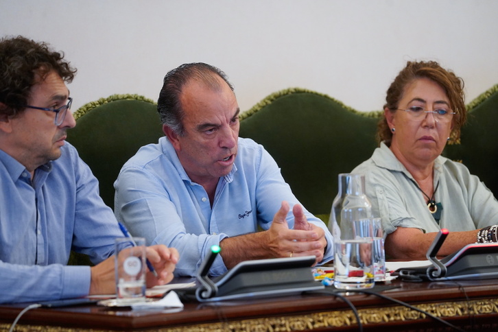 Carlos García Adanero, durante un pleno en Iruñea, ha marcado un criterio diferente al usado por el PP en el Parlamento.