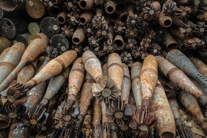 Proyectiles de mortero sin detonar