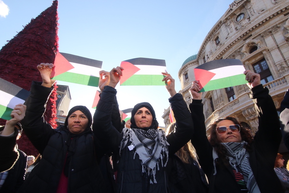 Bilbon Palestinaren alde egindako kontzentrazioa.