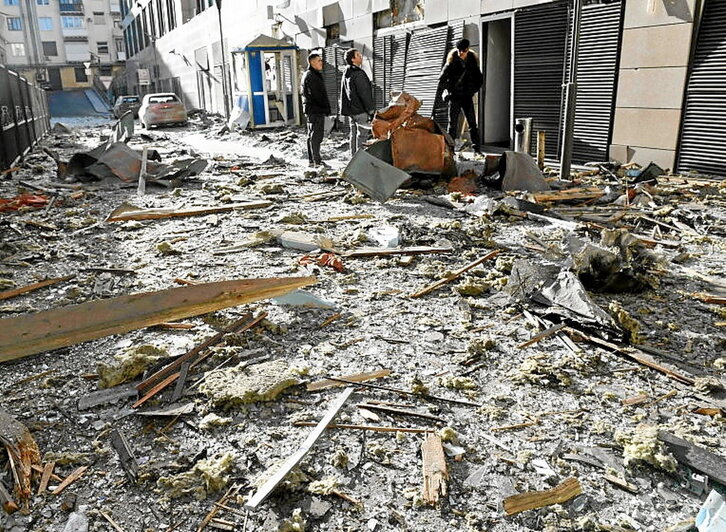 Restos de un bombardeo en Donetsk.