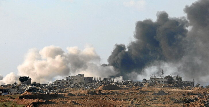 Casas destruidas en el sur de la Franja de Gaza.