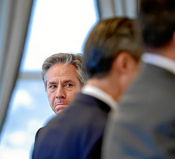 Blinken, antes de su reunión con Erdogan, en su residencia privada.