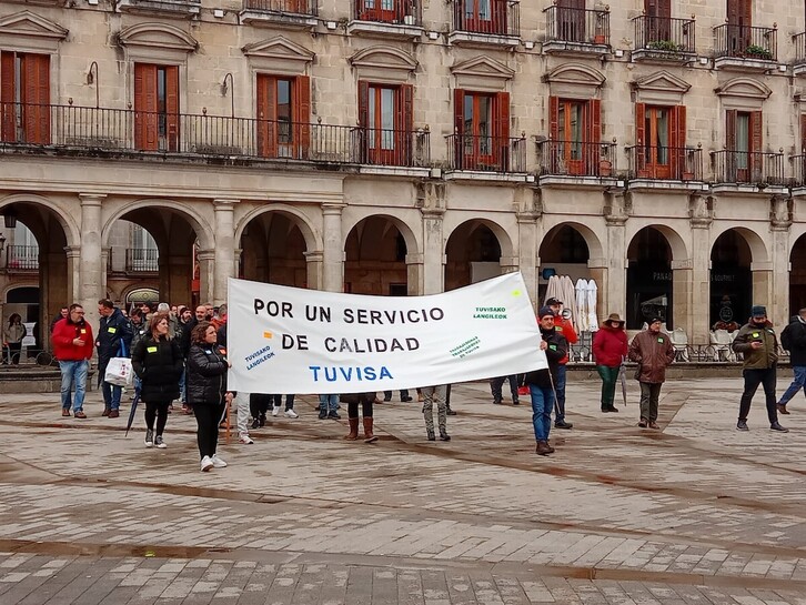 Imagen de archivo de una movilización de la plantilla de Tuvisa.