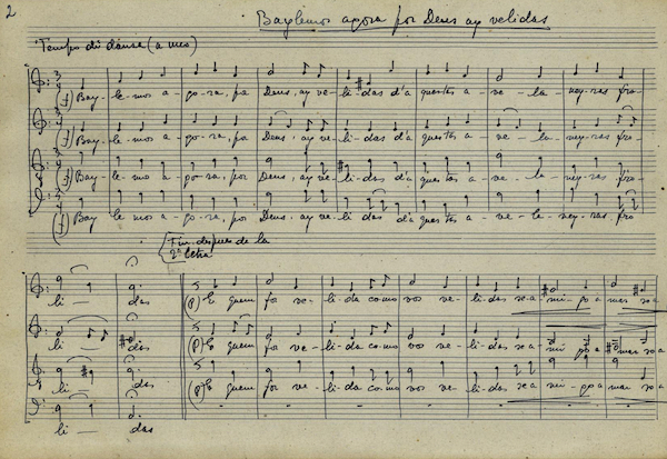 Partitura realizada por Fernando Remacha. (GOBIERNO DE NAFARROA)