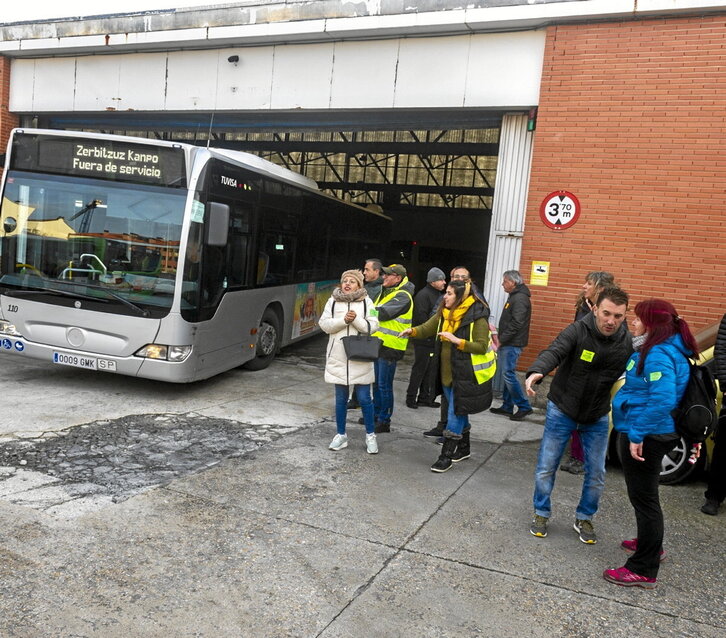 Huelguistas, en una imagen tomada en una jornada de paro de diciembre