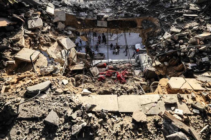 Vivienda destruida de la familia Nofal, en Rafah.