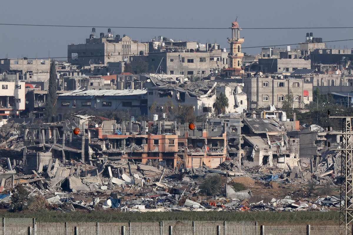 Viviendas destruidas en el sur de la Franja. (Jackn GUEZ/AFP)
